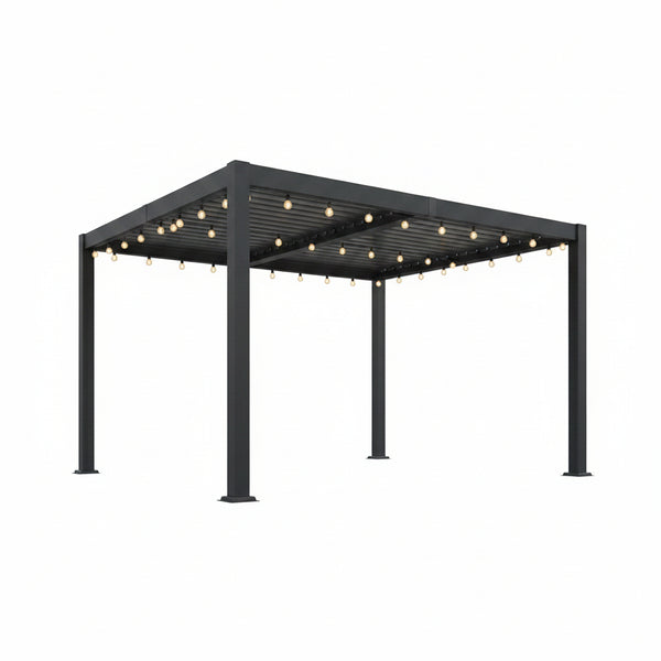 Pergola 10' X 12' with Aluminum Frame and Adjustable Louvered Roof